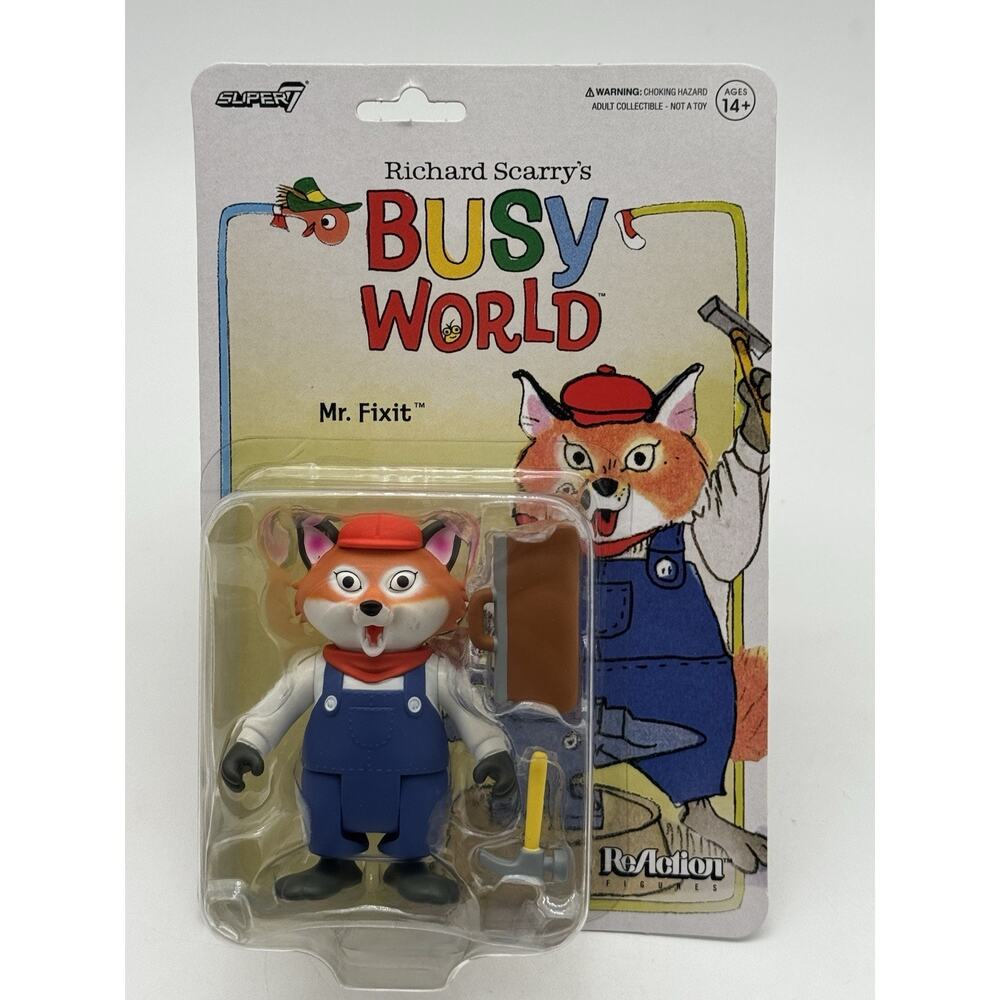 Super7 ReAction Richard Scarry's Busy World MR FIXIT Action Figure